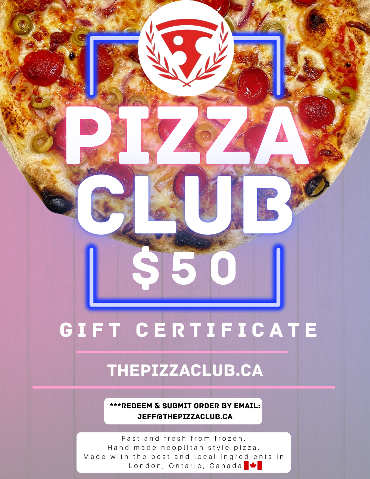 Pizzaclub Gift Certificate - $50