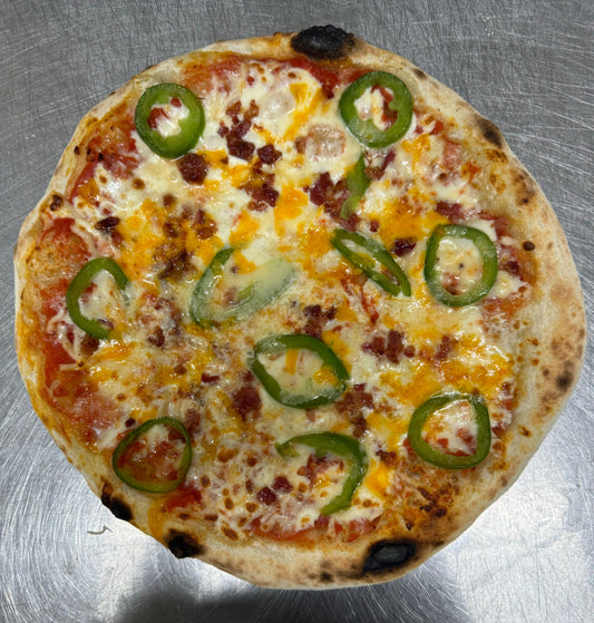 Yogi’s Jalapeno Cheddar Bacon Pizza